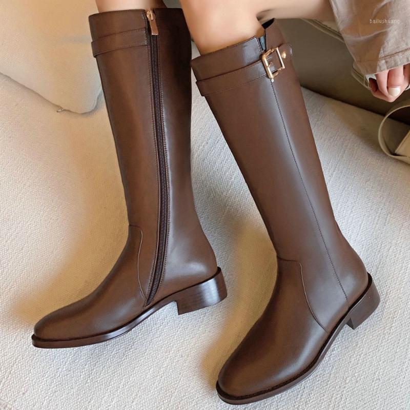 Women Genuine Leather Square Heels Knee High Boots Round Toe Zipper Winter New Long Boots Female Black Brown Woman1
Women Genuine Leather Square Heels Knee High Boots Round Toe Zipper Winter New Long Boots Female Black Brown Woman1
