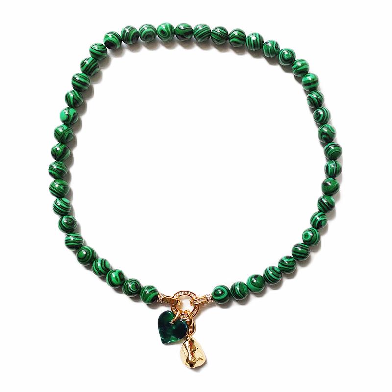 Chokers 2021 Creative Green Lapis Lazuli Beads Necklace Unique Stone Heart Pendant For Women Charm Pearl Jewelry Bijoux
Chokers 2021 Creative Green Lapis Lazuli Beads Necklace Unique Stone Heart Pendant For Women Charm Pearl Jewelry Bijoux