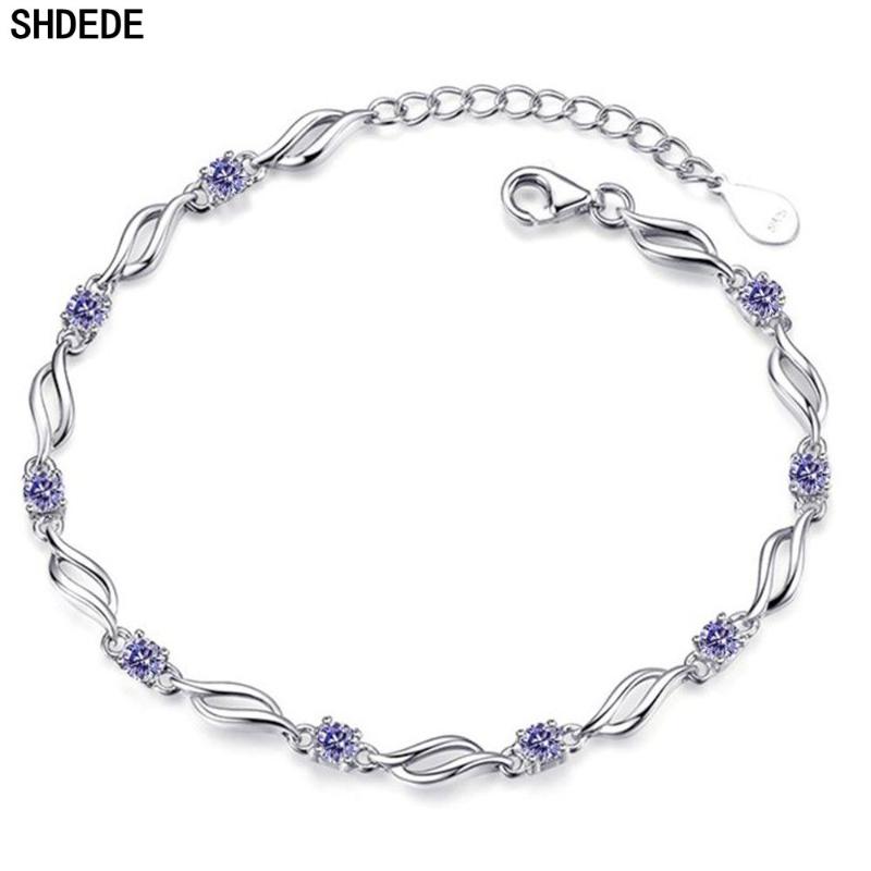 SHDEDE Women Charm Bracelet White Purple Cubic Zirconia Female Ladies Fashion Classic Casual Jewelry Gift -WHG51
SHDEDE Women Charm Bracelet White Purple Cubic Zirconia Female Ladies Fashion Classic Casual Jewelry Gift -WHG51