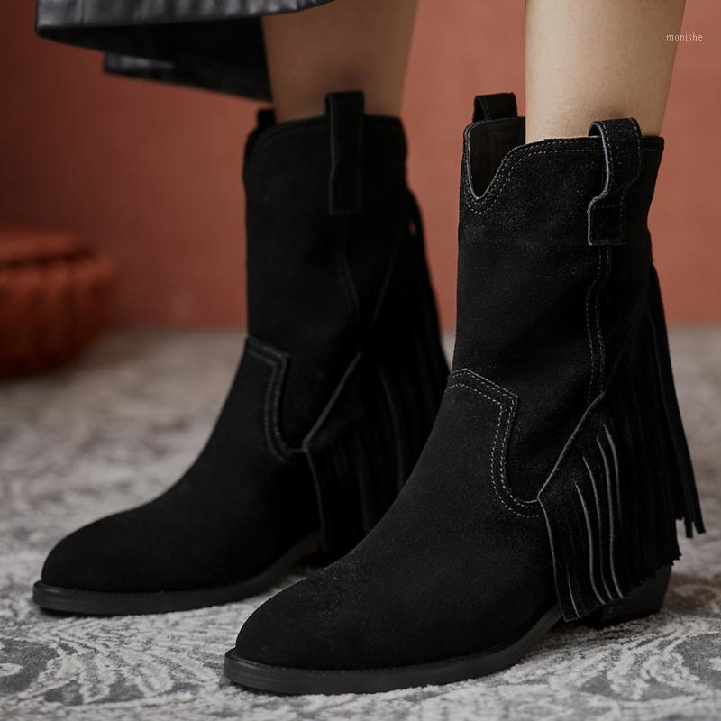 Plus size 34-42 women's natural suede leather med heel slip-on autumn ankle boots fringe female fashion short booties heels shoe1, Black
Plus size 34-42 women's natural suede leather med heel slip-on autumn ankle boots fringe female fashion short booties heels shoe1, Black