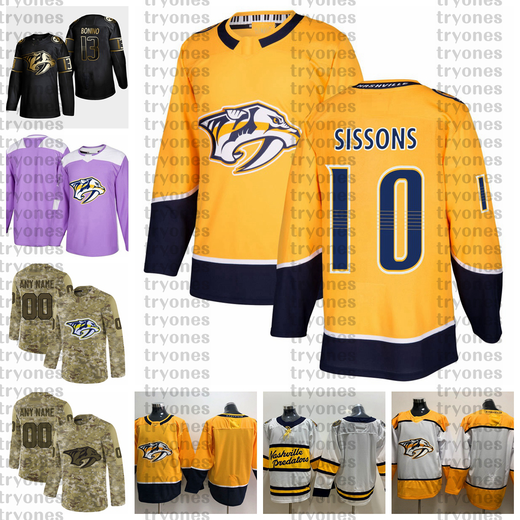 2021 Customize #10 Colton Sissons Nashville Predators Jerseys Golden Edition Camo Veterans Day Fights Cancer Custom Stitched Hockey Jerseys, White
2021 Customize #10 Colton Sissons Nashville Predators Jerseys Golden Edition Camo Veterans Day Fights Cancer Custom Stitched Hockey Jerseys, White