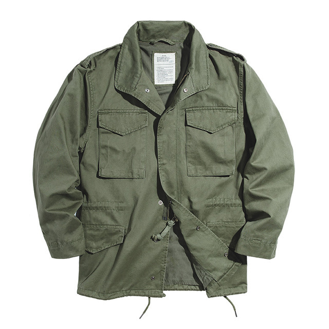 Maden M65 Jackets For Men Army Green Oversize Denim Jacket Military Vintage Casual Windbreaker Solid Coat Clothes Retro Loose 201218