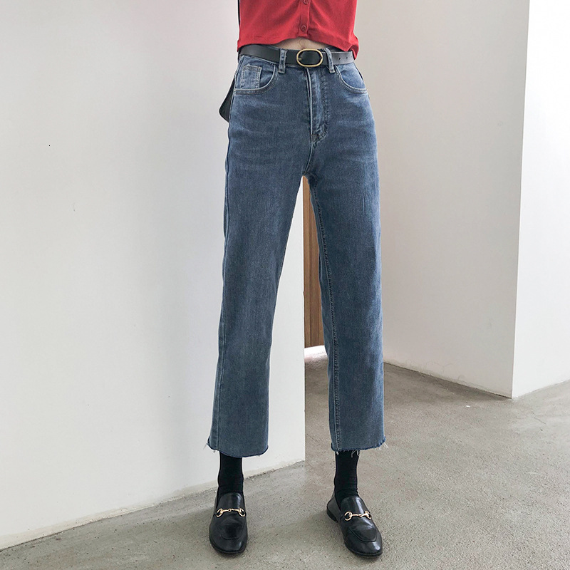 2021 New urban fashion leisure spring autumn retro high waist modified leg like thin with raw edge and pants cut 60JB, Blue
2021 New urban fashion leisure spring autumn retro high waist modified leg like thin with raw edge and pants cut 60JB, Blue