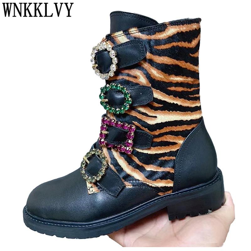 Runway Thick Sole Horse Hair Boots Women Genuine Leather Crystal Buckle Strap Ankle Botas Autumn Patchwork Short Boots, Black
Runway Thick Sole Horse Hair Boots Women Genuine Leather Crystal Buckle Strap Ankle Botas Autumn Patchwork Short Boots, Black