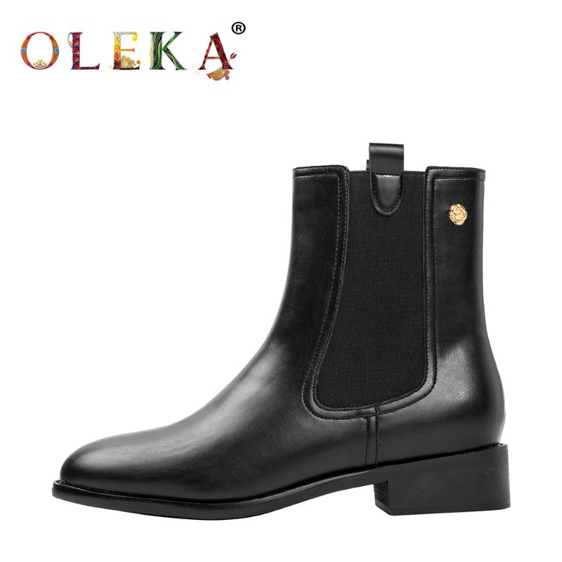 OLEKA Mid-calf Winter Leather Boots Women Square Heel Metal Decoration Round Toe Ladies Boots Mature Style Western New AS914, Black
OLEKA Mid-calf Winter Leather Boots Women Square Heel Metal Decoration Round Toe Ladies Boots Mature Style Western New AS914, Black