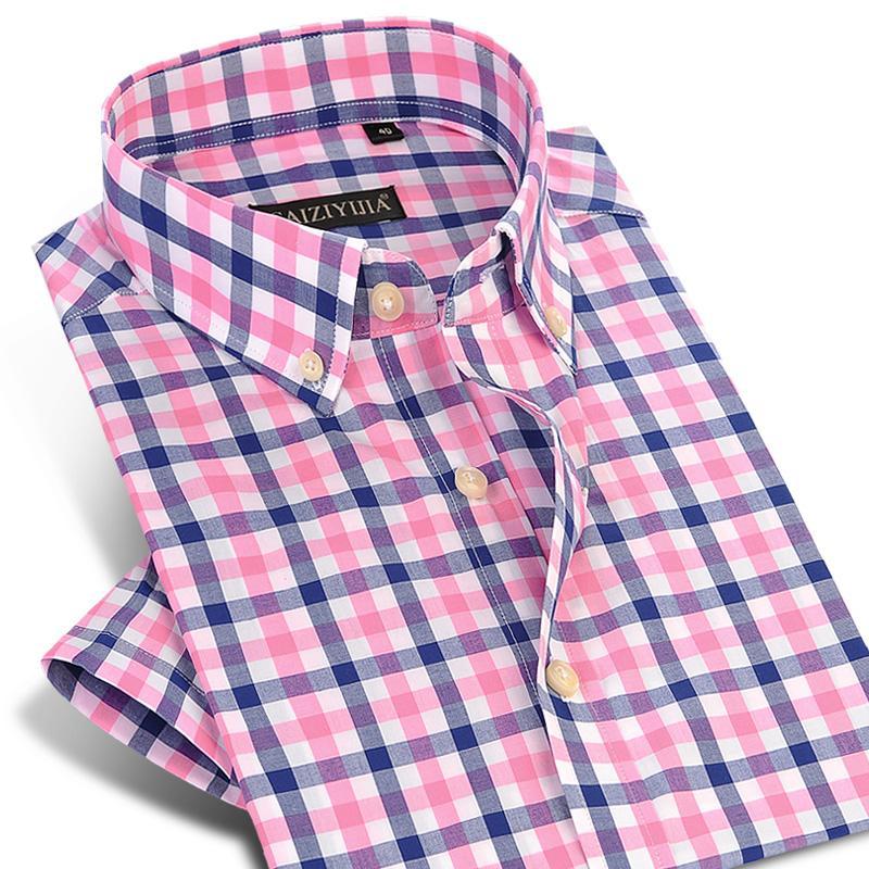 England Style Plaid Checked Cotton Men Shirts Pocket-less Design Short Sleeve Summer Casual Standard-fit Button-down Thin Shirt, Cz97506
England Style Plaid Checked Cotton Men Shirts Pocket-less Design Short Sleeve Summer Casual Standard-fit Button-down Thin Shirt, Cz97506