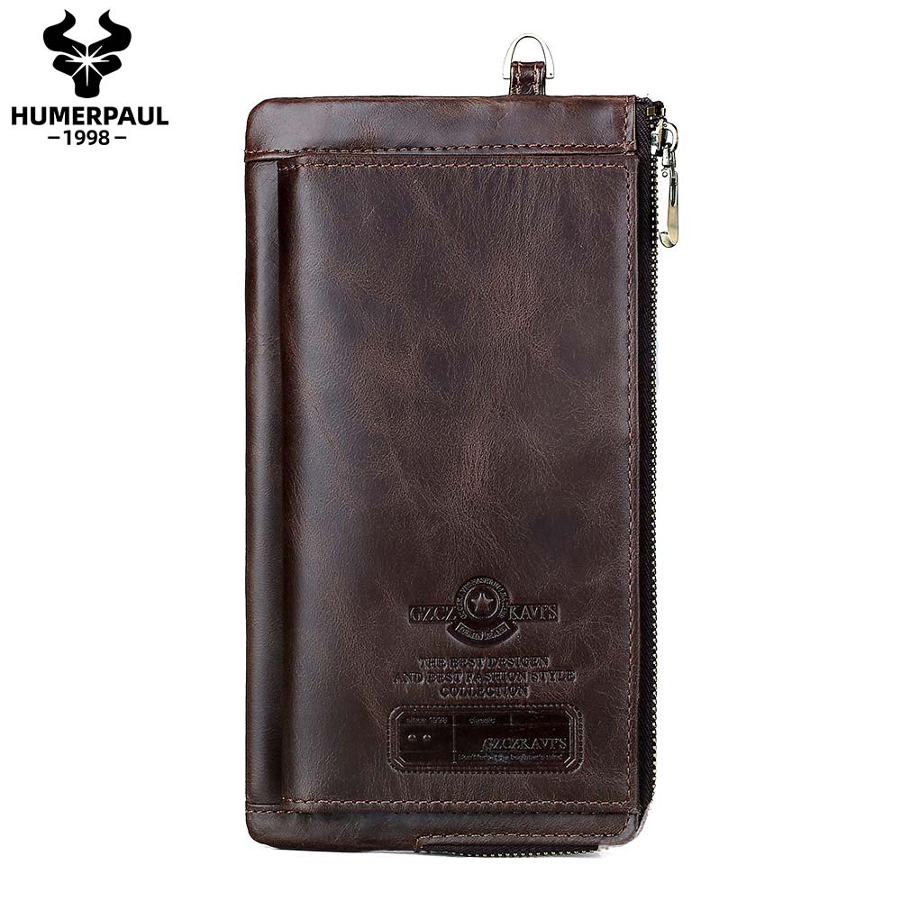 HUMERPAUL Fashion Men Wallet Clutch Genuine Cow Leather Card Holder Long Purse Coin Pocket Male Organizer Cell Phone Bag 2020, Coffee
HUMERPAUL Fashion Men Wallet Clutch Genuine Cow Leather Card Holder Long Purse Coin Pocket Male Organizer Cell Phone Bag 2020, Coffee