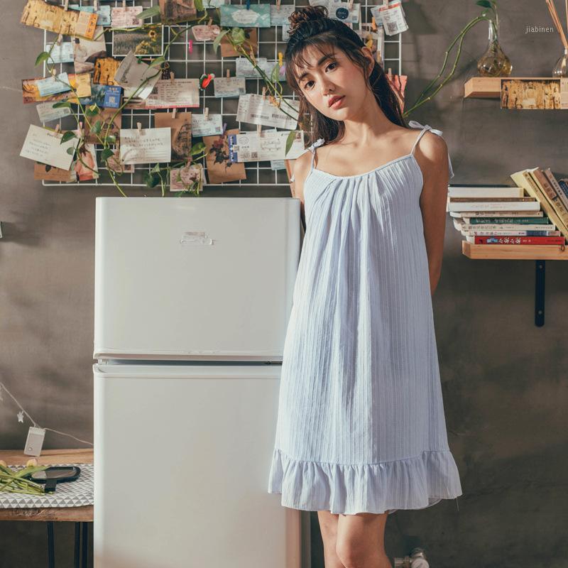 Summer Lovely Girl Cotton Spaghetti Strap Sexy Sleepwear Striped Womens Lingerie Nightgown Sleeveless Sleepshirts Night Dress1, Blue
Summer Lovely Girl Cotton Spaghetti Strap Sexy Sleepwear Striped Womens Lingerie Nightgown Sleeveless Sleepshirts Night Dress1, Blue