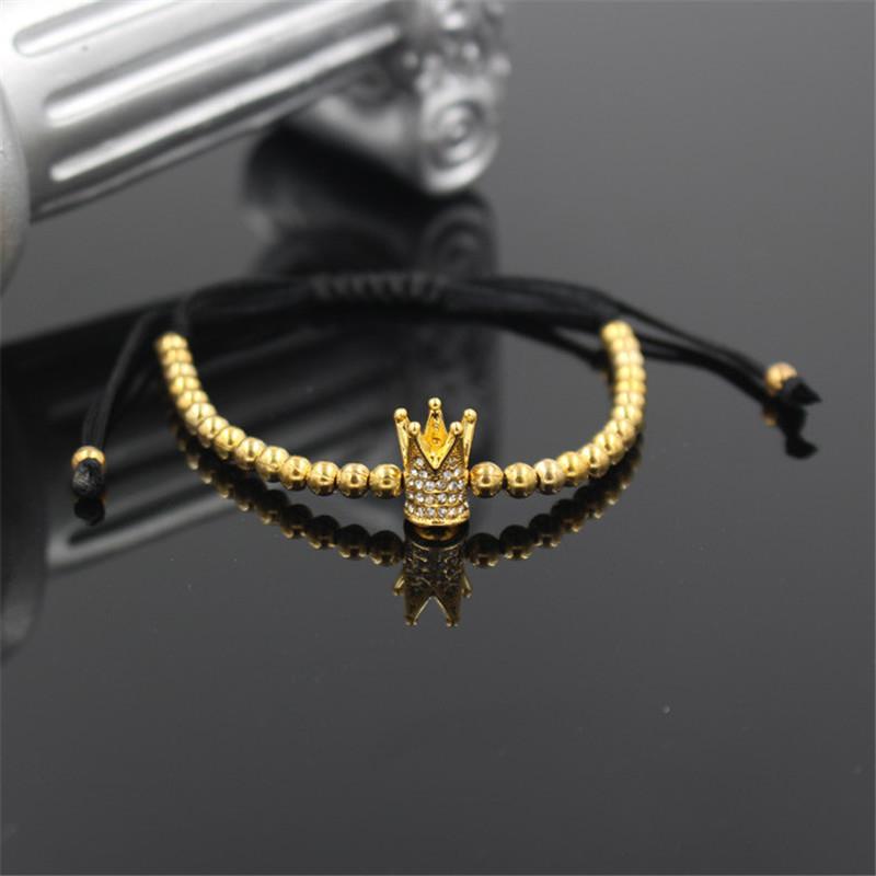 PINIYA Fashion Men's Gold Color Imperial Micro Pave CZ Crown Charm Bracelet Anil Arjandas Braiding Women Bead Macrame Bracelet
PINIYA Fashion Men's Gold Color Imperial Micro Pave CZ Crown Charm Bracelet Anil Arjandas Braiding Women Bead Macrame Bracelet