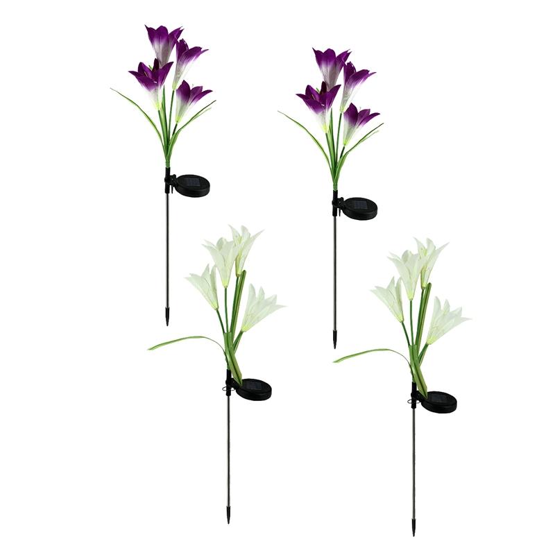 Outdoor Solar Lily Garden Lights 4 Piece, Waterproof Outdoor Lights Are Suitable for Courtyard Garden Path Decoration, Purple white
Outdoor Solar Lily Garden Lights 4 Piece, Waterproof Outdoor Lights Are Suitable for Courtyard Garden Path Decoration, Purple white