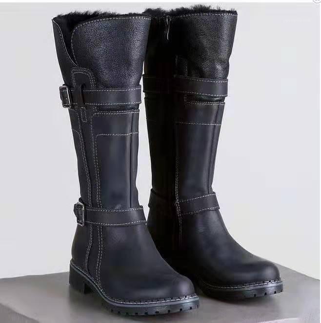 2020 Women Knee High Boots Big Size Low Heels Shoes Booties Gladiator Vintage PU Leather Winter Snow Warm Shoe Botas Mujer1, Black
2020 Women Knee High Boots Big Size Low Heels Shoes Booties Gladiator Vintage PU Leather Winter Snow Warm Shoe Botas Mujer1, Black
