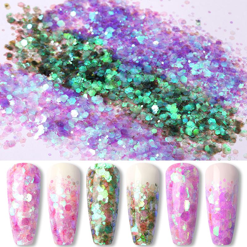 Holographics Nail Glitter 3D Flakes Slices Shiny Hexagon Paillette Sequins Sparkling Pigment Powder Decoration Tips
Holographics Nail Glitter 3D Flakes Slices Shiny Hexagon Paillette Sequins Sparkling Pigment Powder Decoration Tips