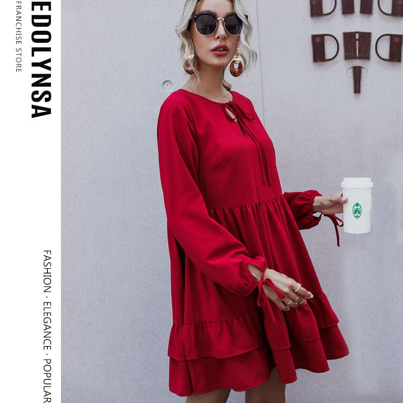 2020 Spring Autumn Women Dress Lantern Sleeve Mini Dress Red Clothing Xmas Dresses Women Evening Party Clothes clothes Y28
2020 Spring Autumn Women Dress Lantern Sleeve Mini Dress Red Clothing Xmas Dresses Women Evening Party Clothes clothes Y28