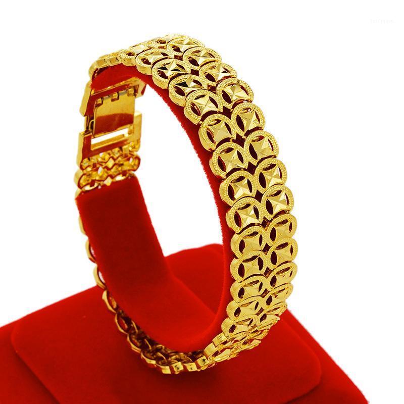 Unique Mens Thick Bracelet Yellow Gold Filled Double Row Coin Shaped Link Bracelet & Bangle pulseira masculina joalheria1
Unique Mens Thick Bracelet Yellow Gold Filled Double Row Coin Shaped Link Bracelet & Bangle pulseira masculina joalheria1