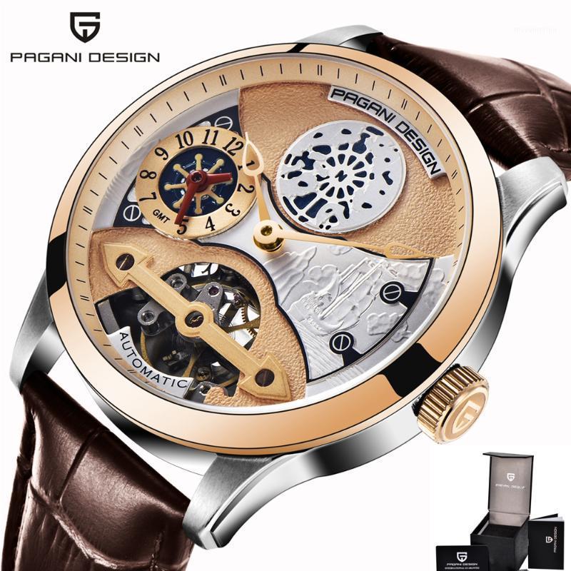 Gold Tourbillon Automatic Watch Men Pagani Design Mechanical Mens Watches Genuine Leather Male Clock Waterproof reloj hombre New1, Brown
Gold Tourbillon Automatic Watch Men Pagani Design Mechanical Mens Watches Genuine Leather Male Clock Waterproof reloj hombre New1, Brown