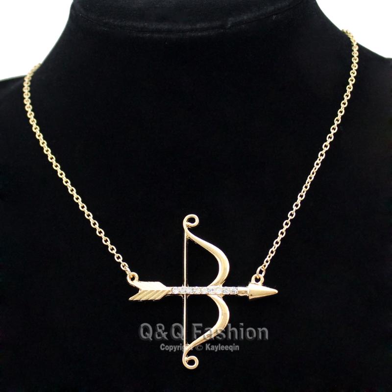 Vintage Gold Cupid Bow & Arrow Katniss Archery Charm Crystal Chain Necklace Jewelry New
Vintage Gold Cupid Bow & Arrow Katniss Archery Charm Crystal Chain Necklace Jewelry New