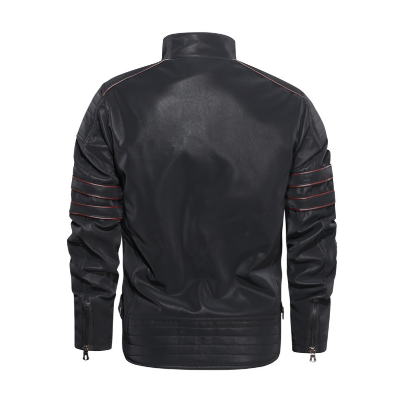 New Men's PU Leather Jacket Plus Velvet Warm Zipper Coat Male Windproof Motorcycle Jacket Coats Man Leather Biker Outwear 201120