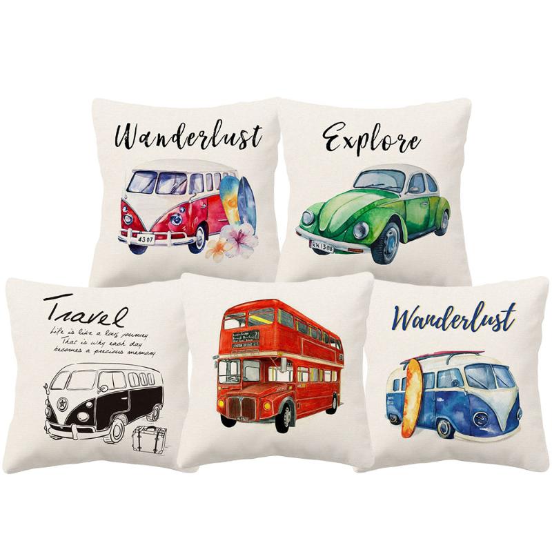 Bus Painting Covers Retro Style Throw Pillows Case Sofa Decor Linen Polyester Cushions 45X45cm Home Bed Decoration
Bus Painting Covers Retro Style Throw Pillows Case Sofa Decor Linen Polyester Cushions 45X45cm Home Bed Decoration