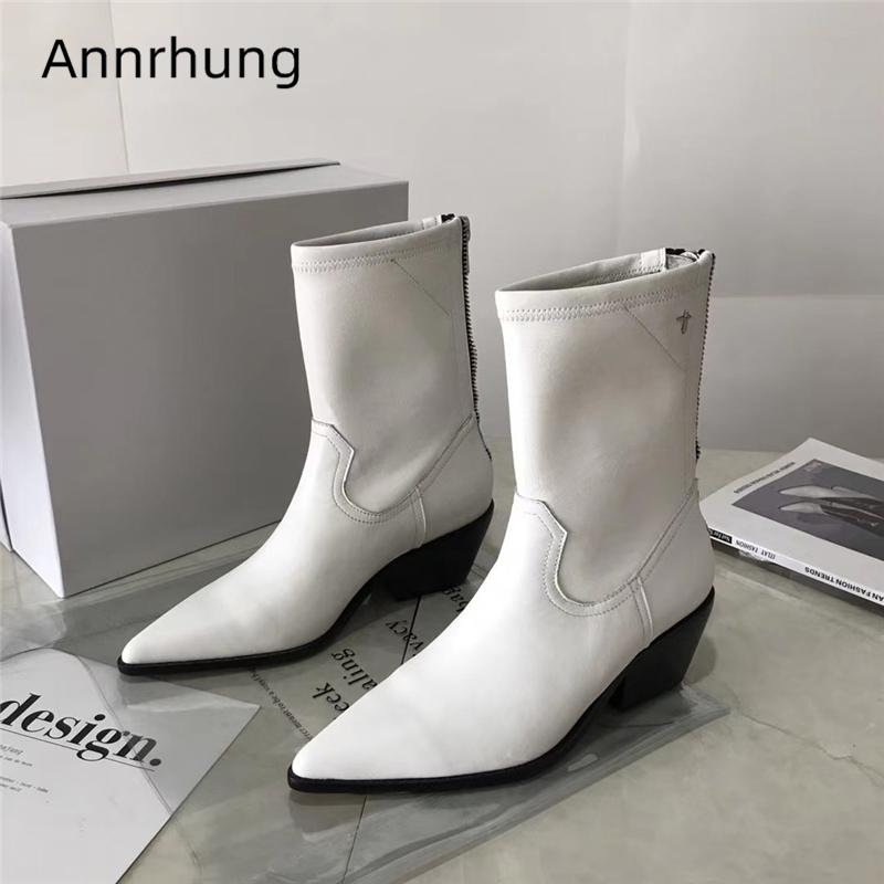 Sexy Pointed Toe Patchwork Ankle Boots Women Square Heel Back Zip Genuine Leather Autumn Winter Short Booties Woman, White
Sexy Pointed Toe Patchwork Ankle Boots Women Square Heel Back Zip Genuine Leather Autumn Winter Short Booties Woman, White
