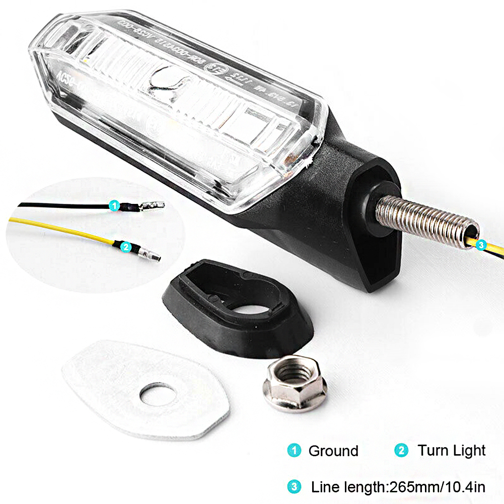 2Pcs Universal Motorcycle LED Turn Signals Long Short Turn Signal Indicator Lights Blinkers Flashers Lamp Motorcycle Accessories