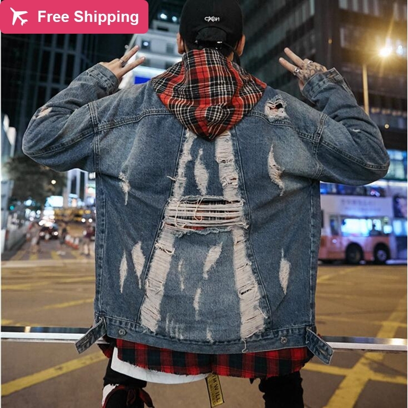 Nagri oversize denim 2020-autumn hole harajuku jackets hip hop jeans men's jacket and size m xl, Black
Nagri oversize denim 2020-autumn hole harajuku jackets hip hop jeans men's jacket and size m xl, Black