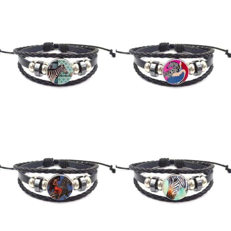 EJ Glaze Steam Punk Jewelry With Glass Cabochon Black Leather Bracelet Bangle For Unisex Zebra and Flapper
EJ Glaze Steam Punk Jewelry With Glass Cabochon Black Leather Bracelet Bangle For Unisex Zebra and Flapper