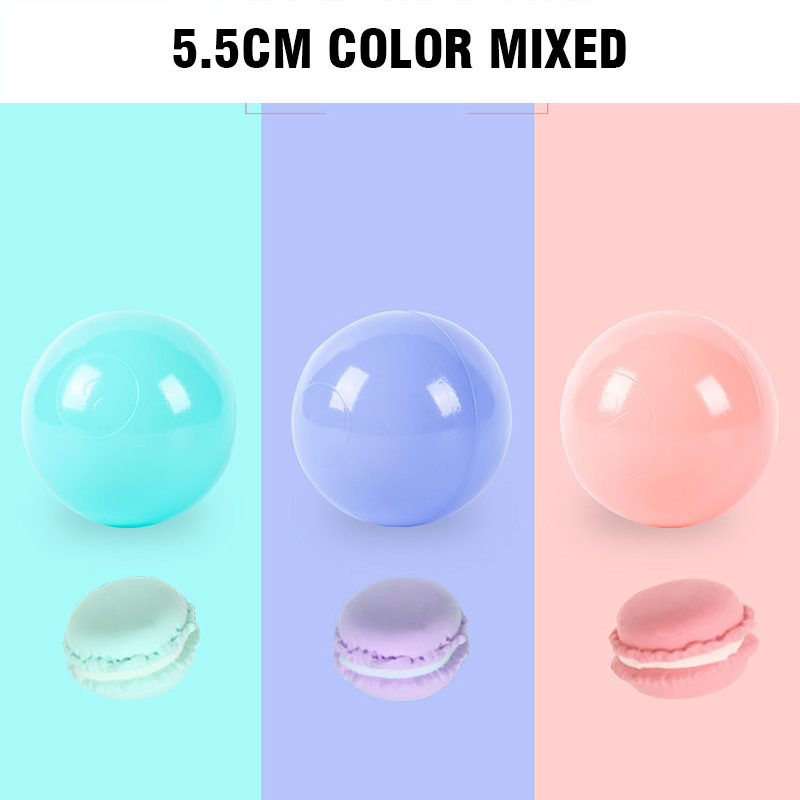 100pcs 5.5cm Plastic Ocean Ball Multi Coloured Toys Kids Baby Playroom Pool Swimming Bath Pit Tent Water Toy Balls 201216
