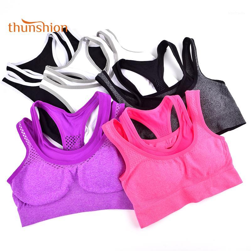 THUNSHION Mesh Breathable Sexy Women Sport Bra Running Workout Bra Top Underwear Push Up Seamless Fitness Double Strap Design1, Black
THUNSHION Mesh Breathable Sexy Women Sport Bra Running Workout Bra Top Underwear Push Up Seamless Fitness Double Strap Design1, Black
