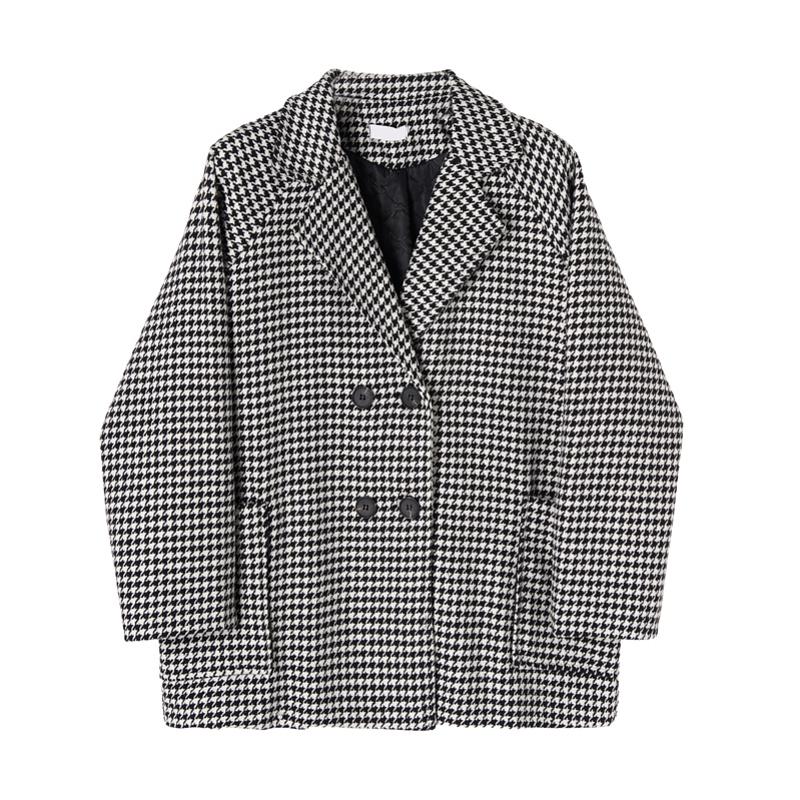 Lauri Laki New Houndstooth Blazer Coat Women Plus Size Elegant Vintage Office Ladies Woolen Formal Blazer Jacket Autumn Winter, Black
Lauri Laki New Houndstooth Blazer Coat Women Plus Size Elegant Vintage Office Ladies Woolen Formal Blazer Jacket Autumn Winter, Black