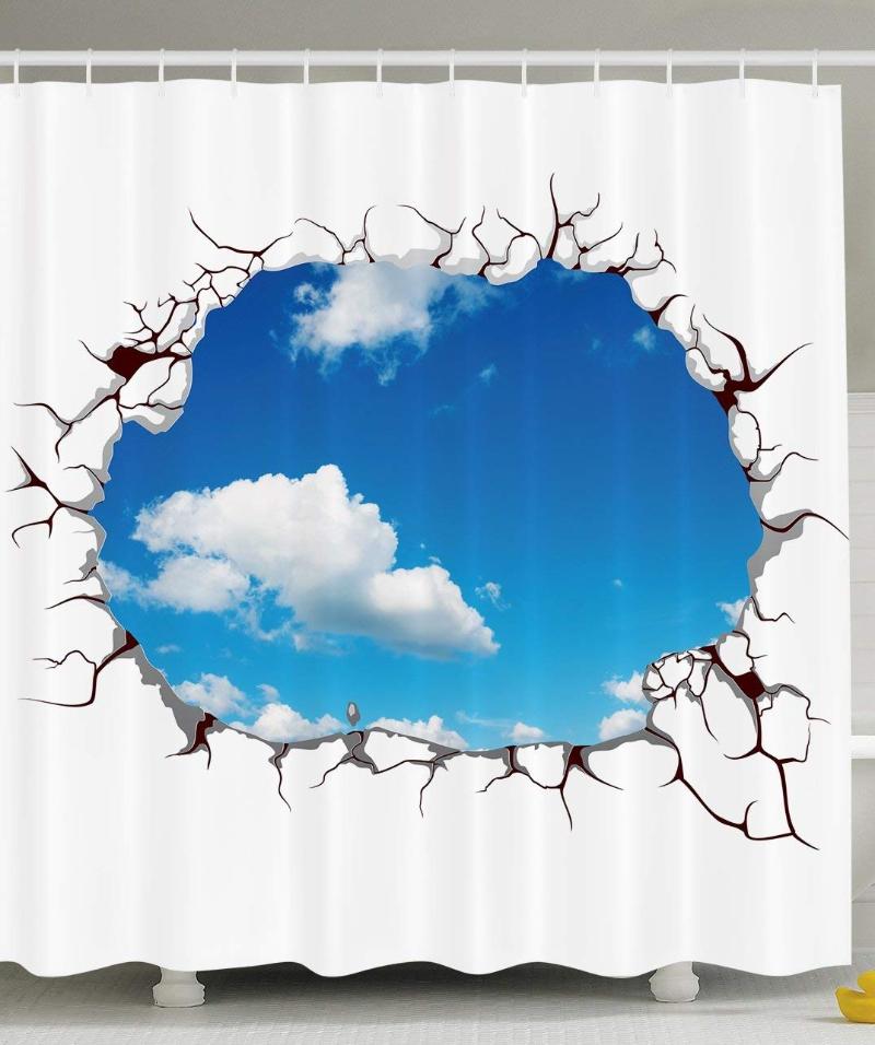 Artsy Shower Curtain Bathroom Decor By Bright Sky With Clouds Polyester Fabric Shower Curtain With Hooks Blue White Multicolored
Artsy Shower Curtain Bathroom Decor By Bright Sky With Clouds Polyester Fabric Shower Curtain With Hooks Blue White Multicolored