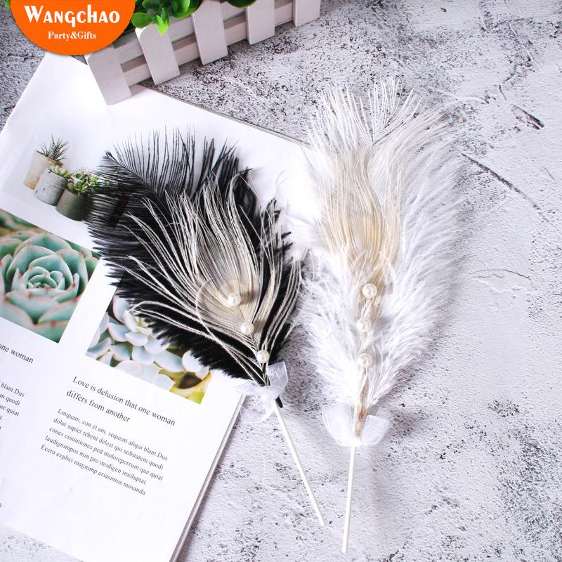 Black White Beautiful Beige Pearl Feather Cake Topper Romantic Wedding Birthday Party Dessert Table Cake Decoration Accessories
Black White Beautiful Beige Pearl Feather Cake Topper Romantic Wedding Birthday Party Dessert Table Cake Decoration Accessories