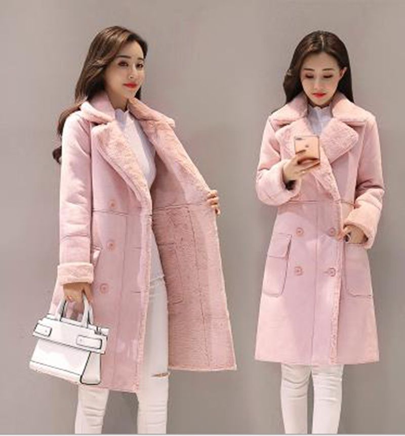 Wholesale women's winter new style plus velvet thick mid-length deerskin velvet lapel coat, Gray
Wholesale women's winter new style plus velvet thick mid-length deerskin velvet lapel coat, Gray