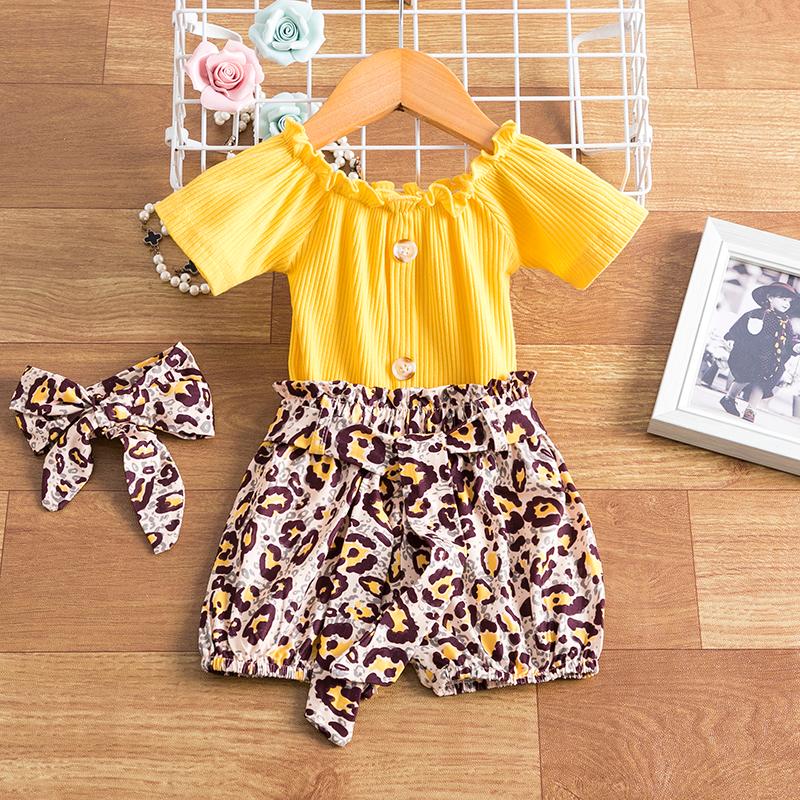 Clothing Sets Baby Girls Toddler 3pcs Outfits Short Knitting Top+Leopard Shorts+Headband Born Christening Clothes Suit, White
Clothing Sets Baby Girls Toddler 3pcs Outfits Short Knitting Top+Leopard Shorts+Headband Born Christening Clothes Suit, White