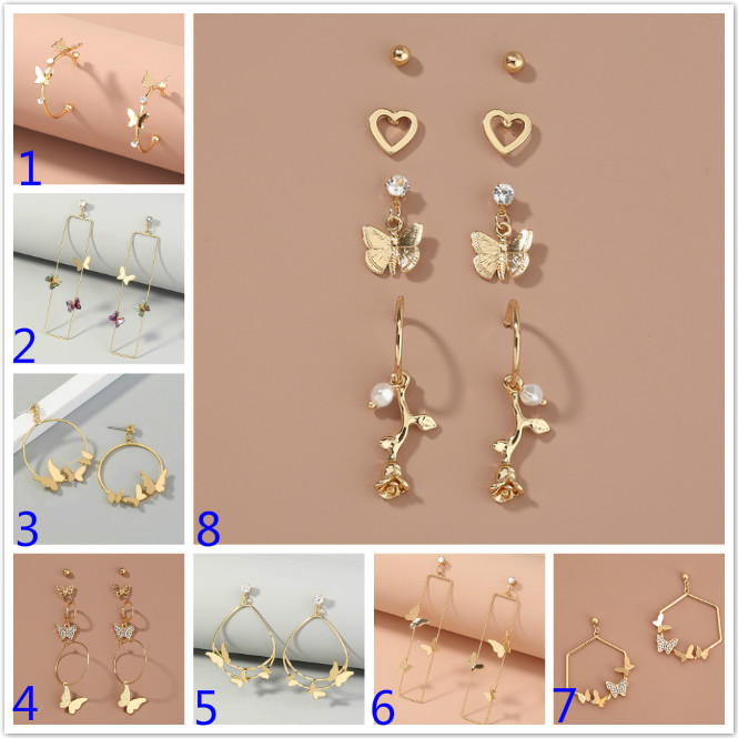 Jewelry Elegant Women Lady Girls Crystal Butterfly Rose Flower Gold Plated Crystal geometric Stud Earrings, Golden;silver
Jewelry Elegant Women Lady Girls Crystal Butterfly Rose Flower Gold Plated Crystal geometric Stud Earrings, Golden;silver