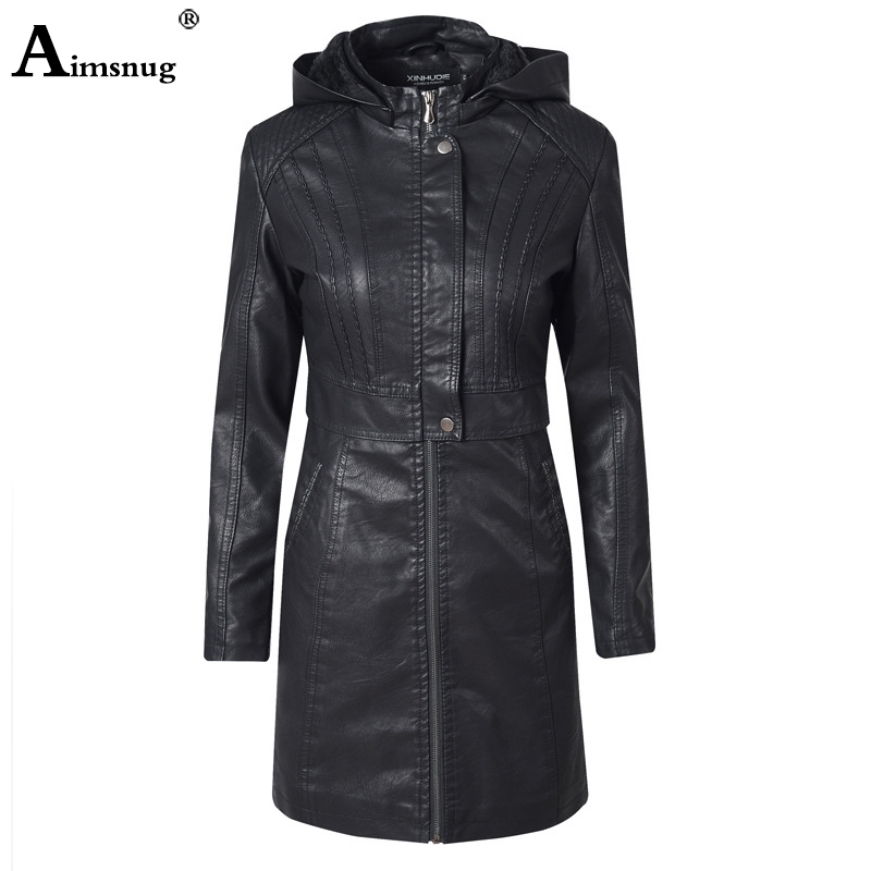 PU Leather Coat Jacket Women Fashion Slim Patchwork Long Female Jacket Zipper Motorcycle Tunic Outerwear Autumn Winter Outerwear 201020