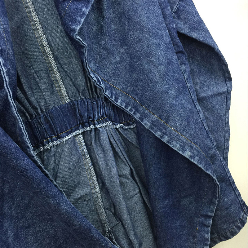 Autumn chaquetas mujer Women Jacket Cardigan Windbreaker Lace Up Bandage Hooded Cloak Denim Jacket Winter denim belt coats 201029