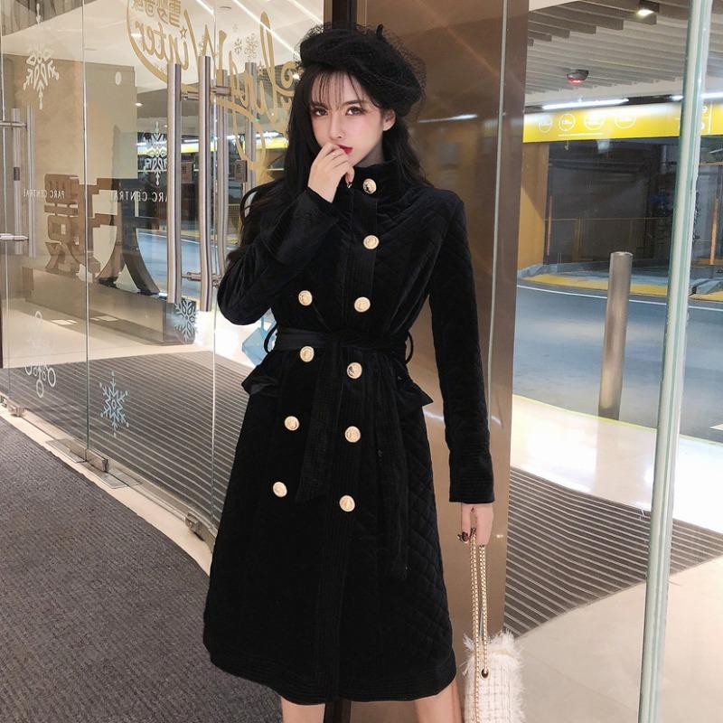 Winter Women Double Breasted Gold Button Long Padded Jacket Parkas Winter Corduroy Outwear Female Ladies, Black
Winter Women Double Breasted Gold Button Long Padded Jacket Parkas Winter Corduroy Outwear Female Ladies, Black