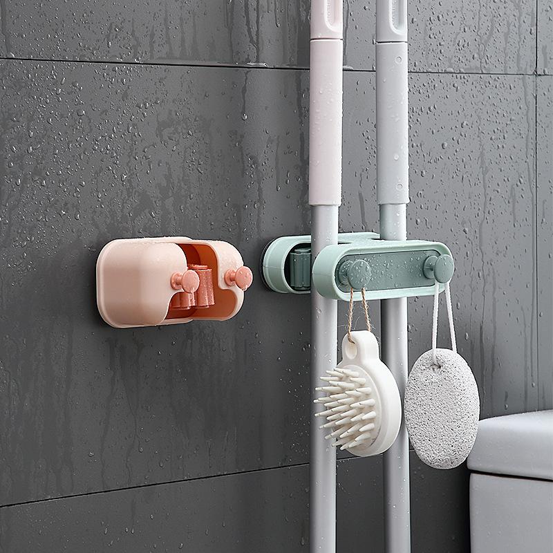 Hooks & Rails Kitchen Accessories Gadget Wall Mounted Mop Broom Organizer Hold Tools Self Stick Bathroom Garden Storage Rack Umbrella Up