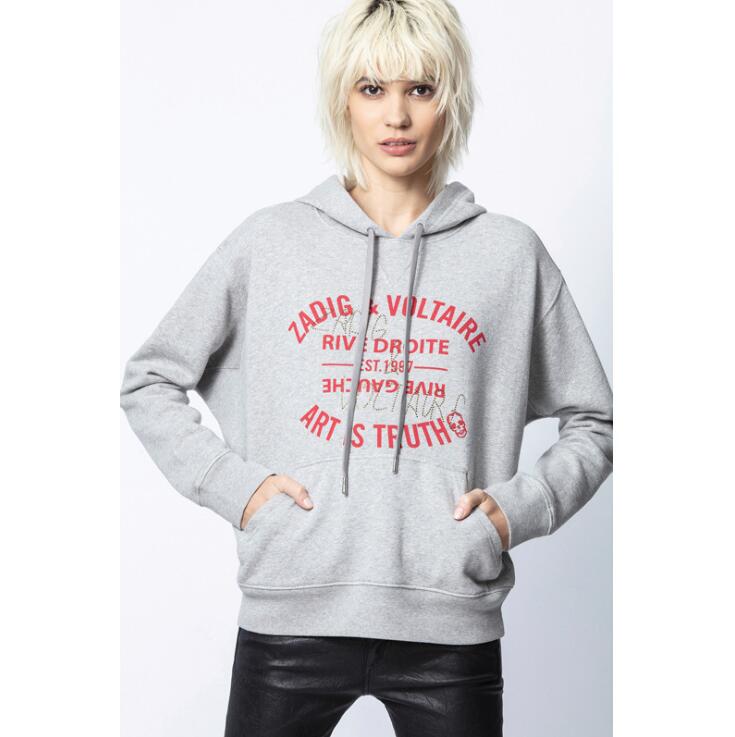 New Autumn And Winter French Small Public Print Hot Drill Hooded Loose Fleece Cotton Grey Plus Fleece Sweaters, Black
New Autumn And Winter French Small Public Print Hot Drill Hooded Loose Fleece Cotton Grey Plus Fleece Sweaters, Black