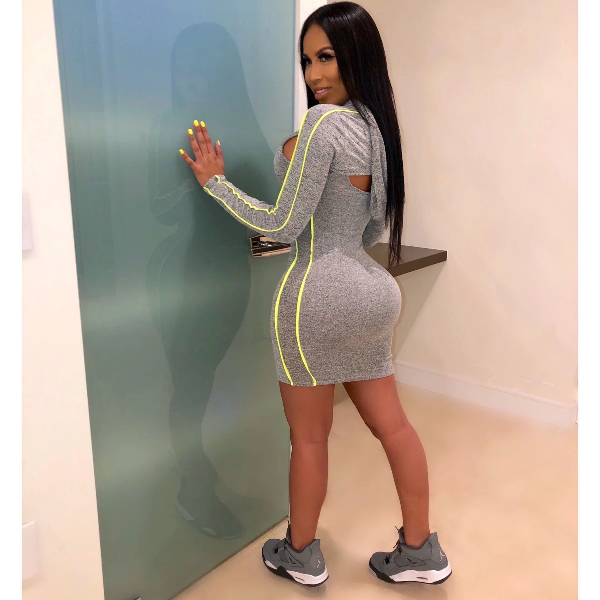 ANJAMANOR Clubwear Two Piece Set for Women Hoodie and Dress Matching Plus Size Sets Trendy Outfits Fall Winter D30-AF52 T200325