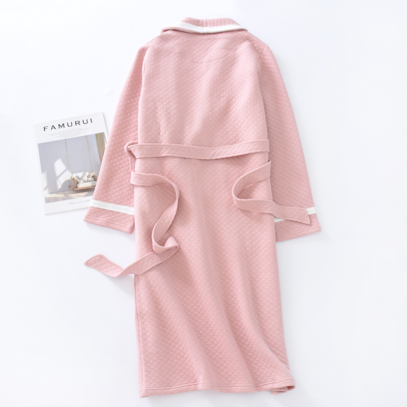 New 100% pure Cotton material plain color bathrobes robe Unisex Hooded pajamas sauna clothes waffle Sleepwear water absorption 210203