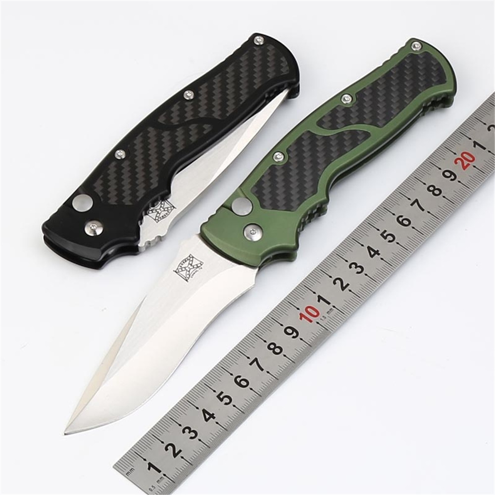 Wholeasle high hardness D2 blade Aluminum + carbon fiber handle outdoor camping tactical automatic edc double action knife
Wholeasle high hardness D2 blade Aluminum + carbon fiber handle outdoor camping tactical automatic edc double action knife
