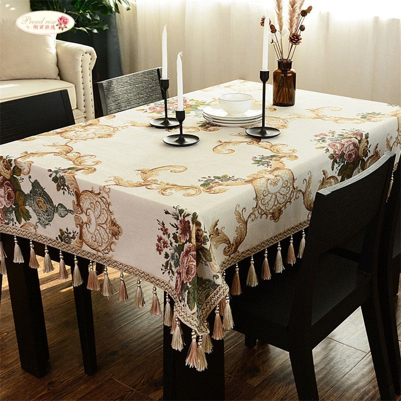 Proud Rose European Chenille Table Thicken Tablecloths Household Rectangular Cover Cloth Dustproof Custom 201120
