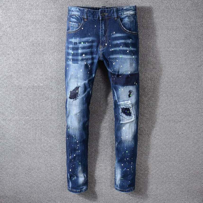 Mens Ripped Slim Fit Motorcycle Biker Denim Jeans High Quality Hip Hop Stylist, Blue
Mens Ripped Slim Fit Motorcycle Biker Denim Jeans High Quality Hip Hop Stylist, Blue