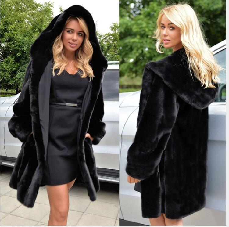 European and American autumn and winter fashion imitation fur coat women mid-length slim-fit mink imitation fur coat women, Black
European and American autumn and winter fashion imitation fur coat women mid-length slim-fit mink imitation fur coat women, Black