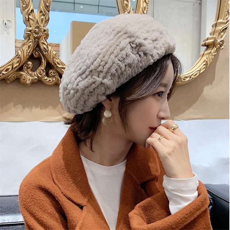 Berets Women's Fur Beret Hat High Quality Real Rex Fashon Warm Knitted Winter Girls Caps N2, Green
Berets Women's Fur Beret Hat High Quality Real Rex Fashon Warm Knitted Winter Girls Caps N2, Green