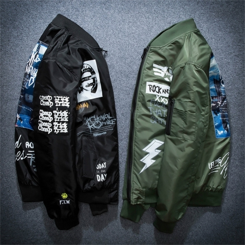 Autumn Winter Ma1 Bomber Jacket Men Army Pilot Jackets Thick Youth Punk Hip Hop Baseball Coat Male Fashion Casual Streetwear 201218