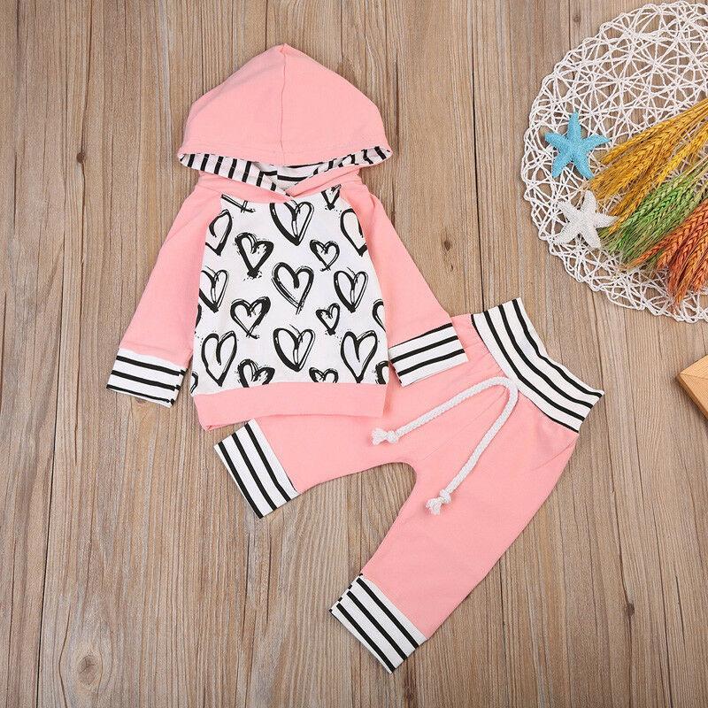 Newborn Baby Girls Heart pattern Clothes Hoodie Tops T-shirt+Cotton Pants 2pcs suit newborn baby girls clothing set1, As pic
Newborn Baby Girls Heart pattern Clothes Hoodie Tops T-shirt+Cotton Pants 2pcs suit newborn baby girls clothing set1, As pic