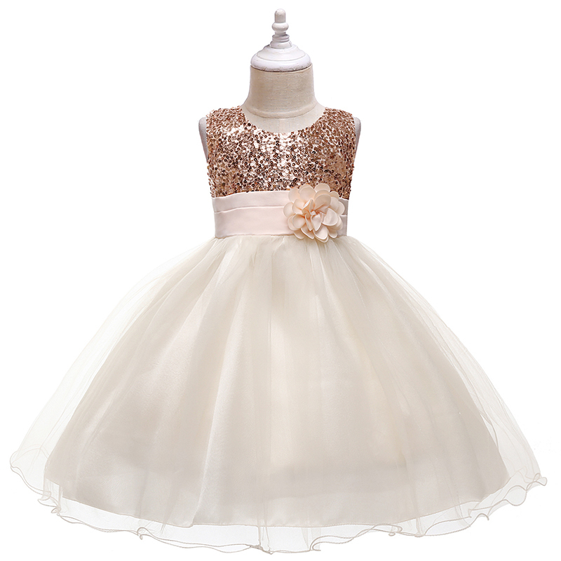Christmas Children Dress Pearls Princess Flower Girls Wedding Kids es 3-10 Years Halloween Party 220309