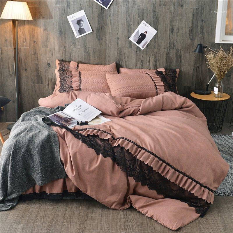 Princess Style Quilted Bed Set 4pcs Duvet Cover Pillowcase Bed Skirt Lace Brown Sea Blue Green Ruby Solid King Soft1
Princess Style Quilted Bed Set 4pcs Duvet Cover Pillowcase Bed Skirt Lace Brown Sea Blue Green Ruby Solid King Soft1